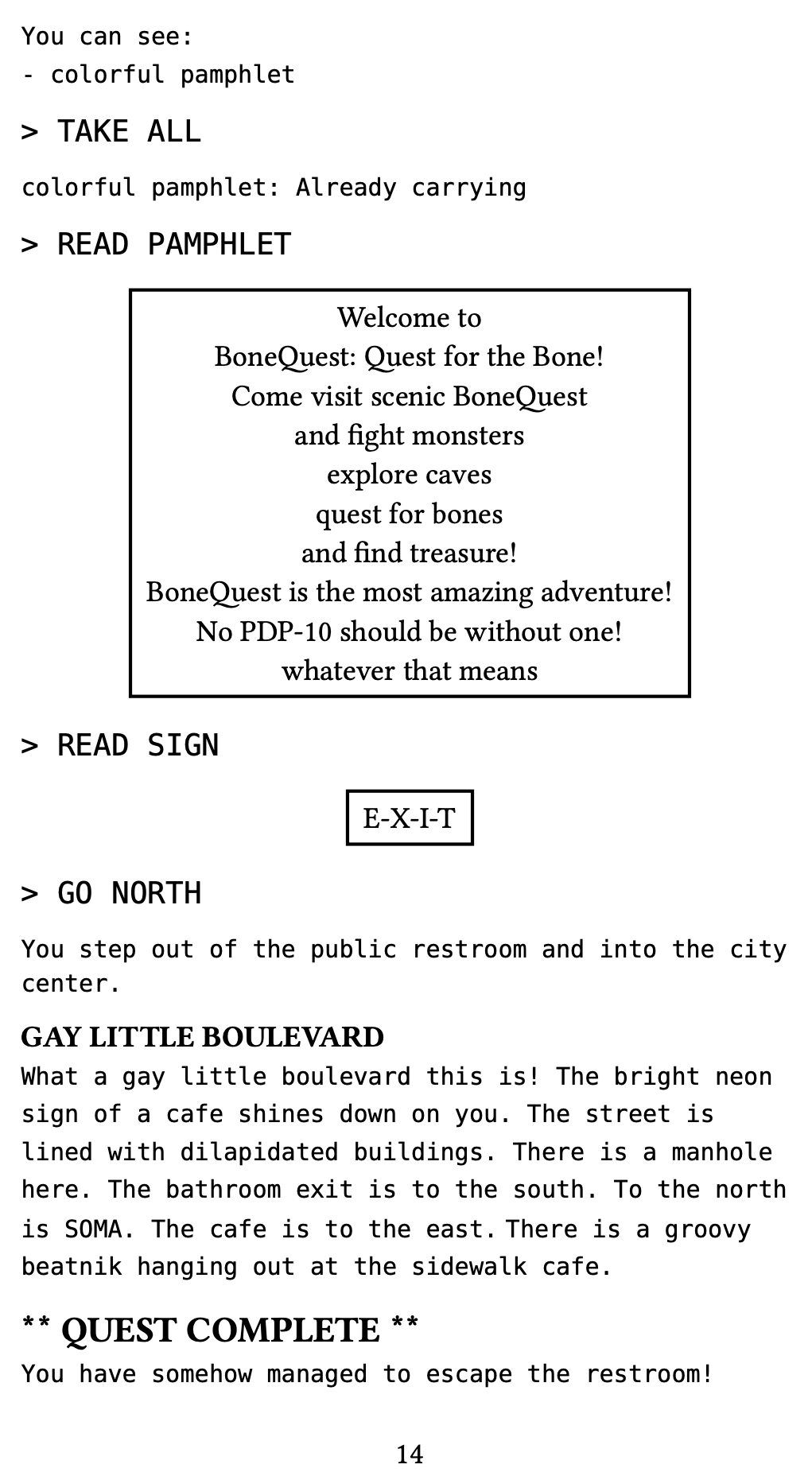 BoneQuest: Quest for the Bone (A Big Dumb Walkthrough)